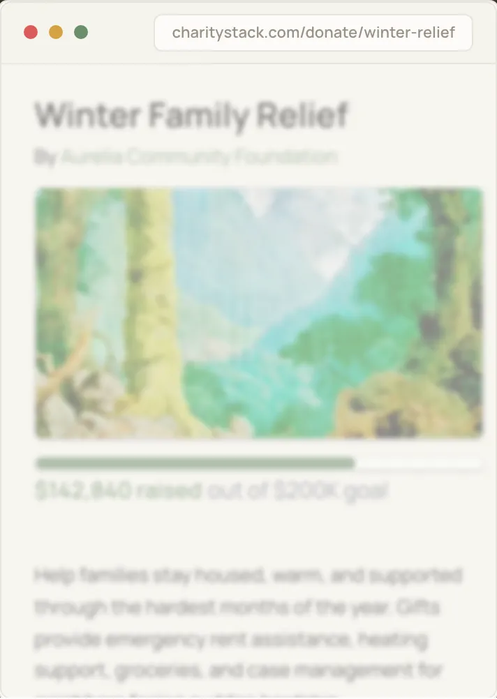 Fundraising Forms in CharityStack, on a phone